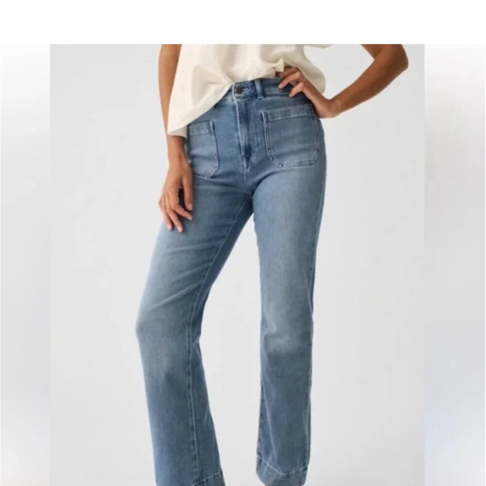 Faherty Light Blue Flare & Wide Leg Jeans